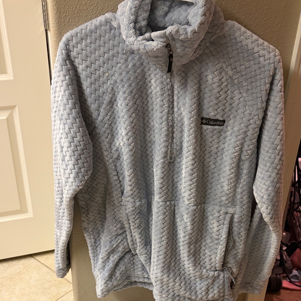 Columbia Soft Gray Fleece Quarter-Zip Pullover